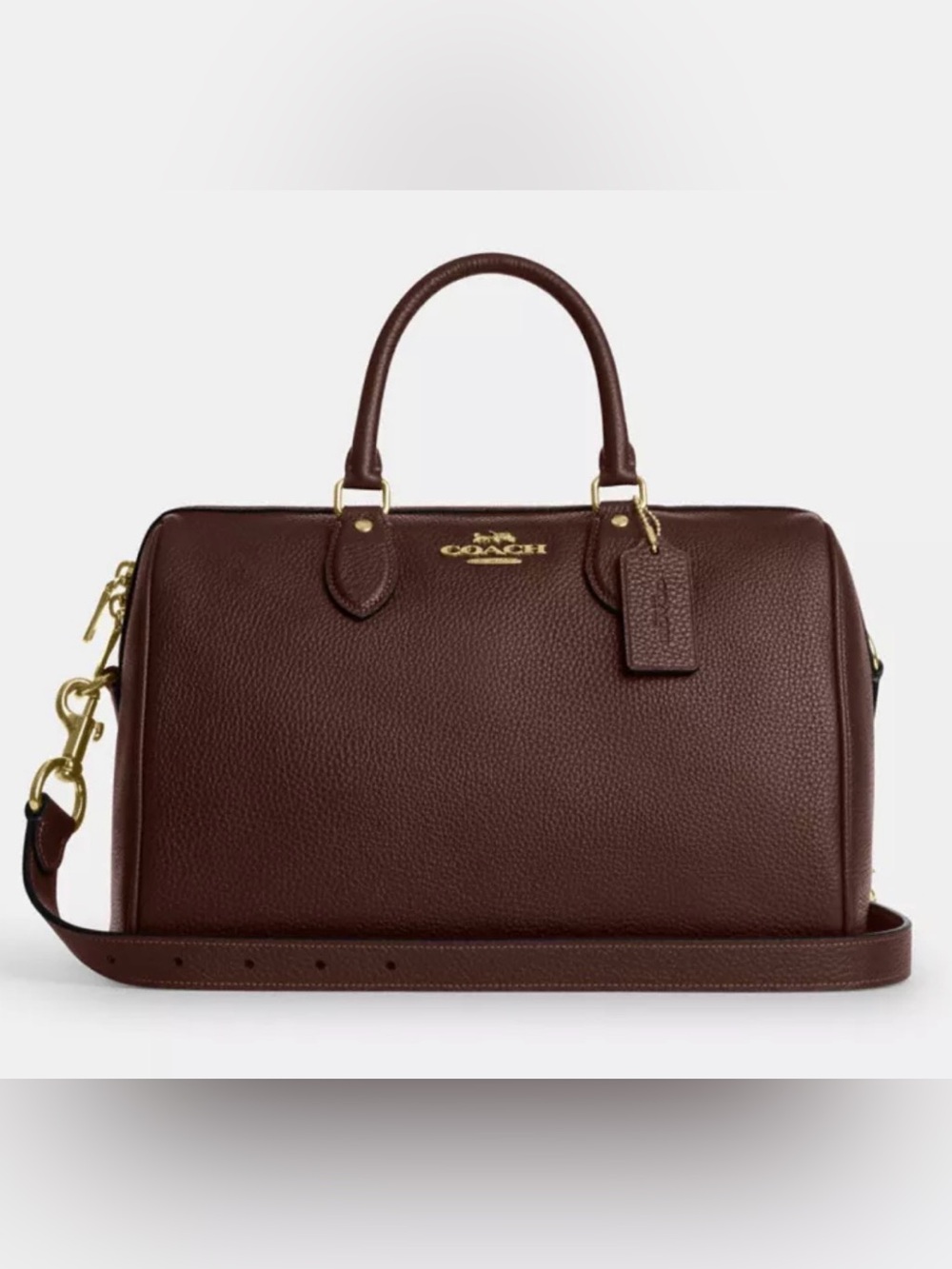 New Coach Large Rowan Satchel Handbag in Maple Leather Slouchy